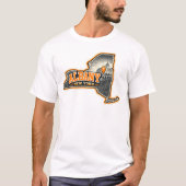 Albany New York State Outline Map Label Design Tシャツ (正面)