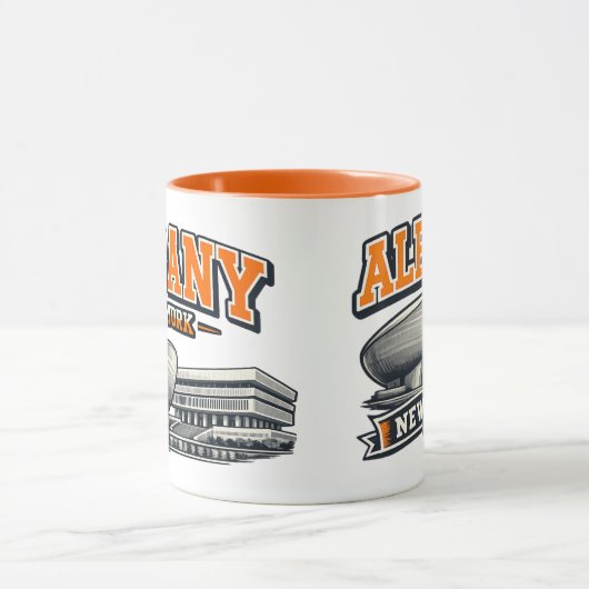 Albany, NY The Egg Retro Collegiate Design マグカップ (中央)