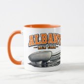 Albany, NY The Egg Retro Collegiate Design マグカップ (左)