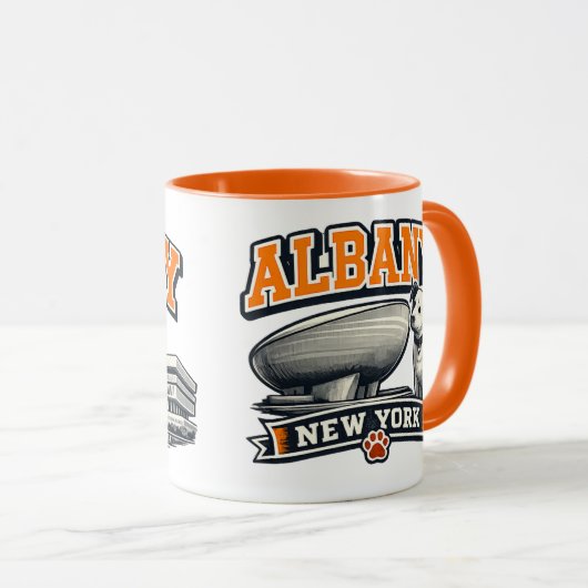 Albany, NY The Egg Retro Collegiate Design マグカップ (正面右)