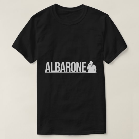 Albarone Gangster Silhouette Graphic - White Tシャツ (デザイン正面)