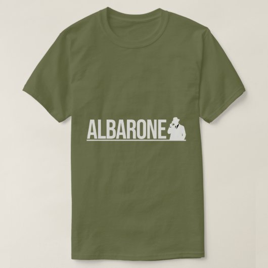 Albarone Gangster Silhouette Graphic - White Tシャツ (デザイン正面)