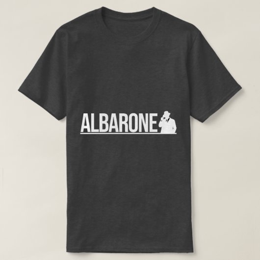 Albarone Gangster Silhouette Graphic - White Tシャツ (デザイン正面)