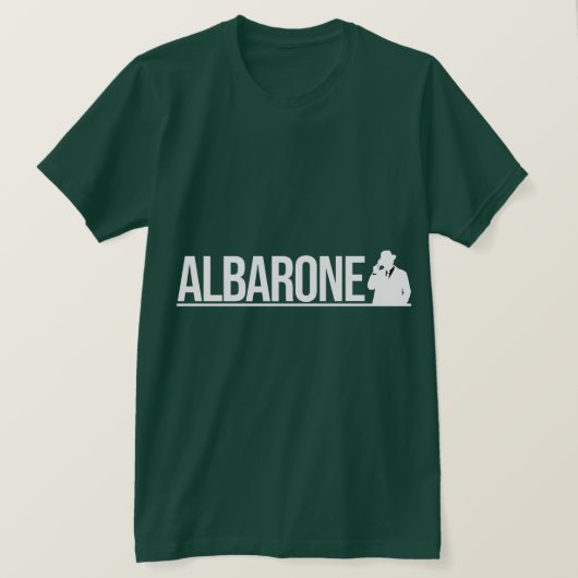 Albarone Gangster Silhouette Graphic - White Tシャツ (デザイン正面)