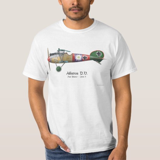 Albatros D.V. ww1のドイツの戦闘機Bäumer Tシャツ (正面)