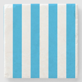 Albatross Blue and White Striped ストーンコースター