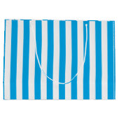 Albatross Blue and White Striped ラージペーパーバッグ (裏面)
