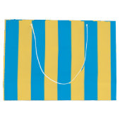 Albatross Blue and Yellow Striped ラージペーパーバッグ (裏面)