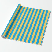 Albatross Blue and Yellow Striped Wrapping Paper ラッピングペーパー (アンロールド)