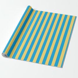Albatross Blue and Yellow Striped Wrapping Paper ラッピングペーパー