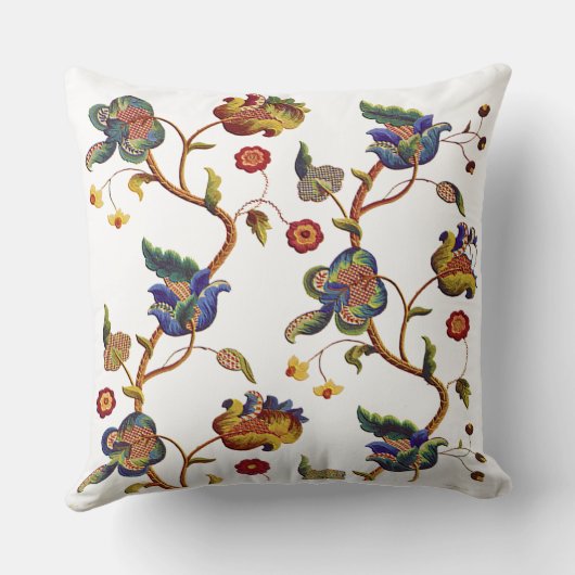 Albemarleの伝統的なJacobean刺繍の枕 クッション (裏面)