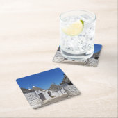 AlberobelloのPugliaのコースターのTrulliの家 スクエアペーパーコースター (インサイチュ)