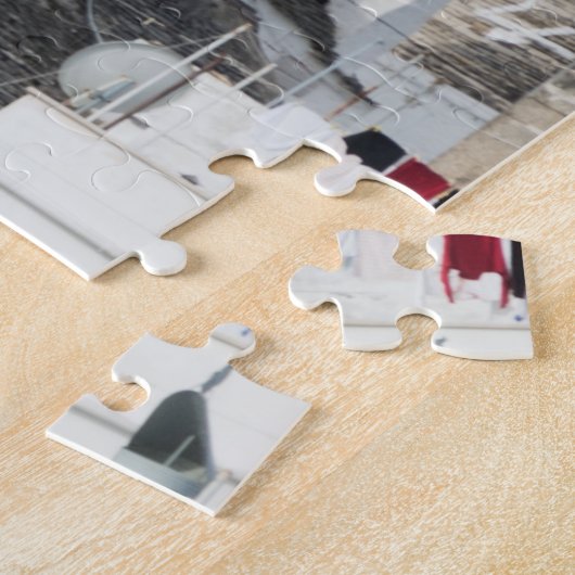 Alberobello、Pugliaのtrulliの家が付いている通り ジグソーパズル (側面)