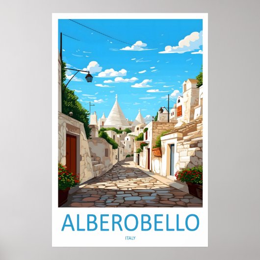 Alberobello Vintage Travel Poster Ski National ポスター (正面)