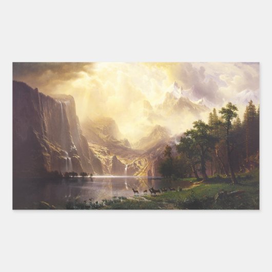 Albert Bierstadt In The Mountainsスタンプ 長方形シール (正面)