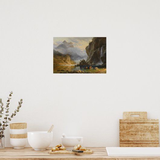 Albert Bierstadt - Indians Spear Fishing ポスター (キッチン)