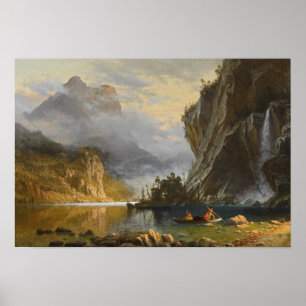 Albert Bierstadt - Indians Spear Fishing ポスター