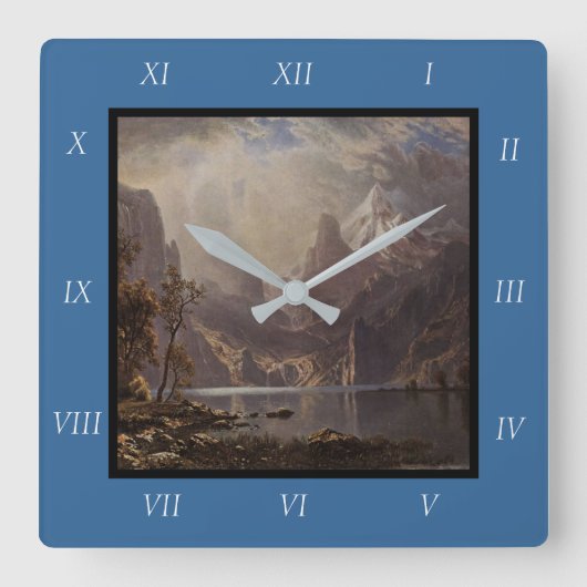 Albert Bierstadt's Lake Tahoe, 1868 Canvas Print スクエア壁時計 (正面)