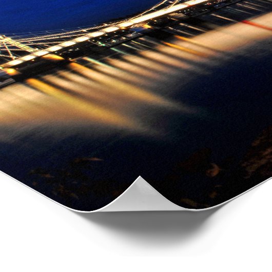 Albert Bridge At Night West London ポスター (角)
