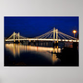 Albert Bridge At Night West London ポスター (正面)