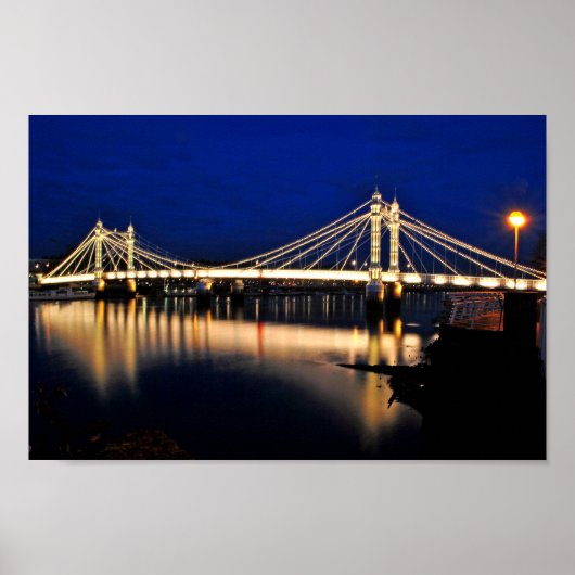 Albert Bridge At Night West London ポスター (正面)
