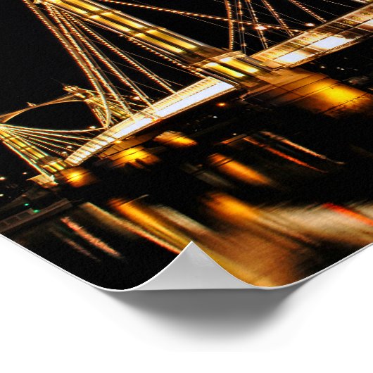 Albert Bridge At Night West London ポスター (角)