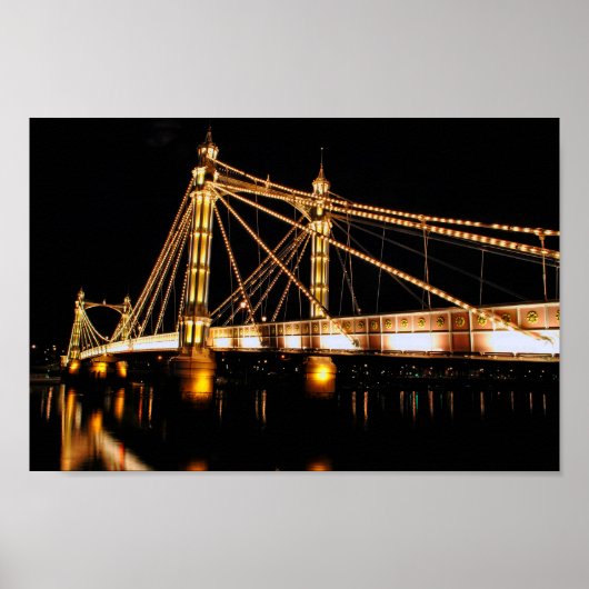 Albert Bridge At Night West London ポスター (正面)