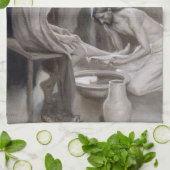 Albert Edelfeel – イエスが弟子たちの足を洗う キッチンタオル (折り畳み)