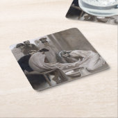 Albert Edelfeel – イエスが弟子たちの足を洗う スクエアペーパーコースター (アングル)