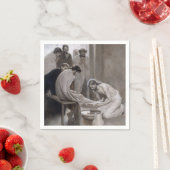 Albert Edelfeel – イエスが弟子たちの足を洗う スタンダードカクテルナプキン (インサイチュ)