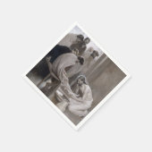 Albert Edelfeel – イエスが弟子たちの足を洗う スタンダードカクテルナプキン (角)