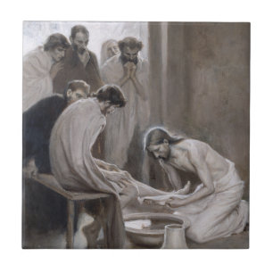 Albert Edelfeel – イエスが弟子たちの足を洗う タイル