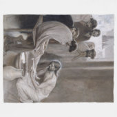 Albert Edelfeel – イエスが弟子たちの足を洗う フリースブランケット (正面(横))