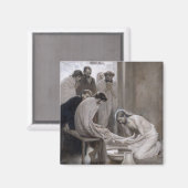 Albert Edelfeel – イエスが弟子たちの足を洗う マグネット (正面/裏面)