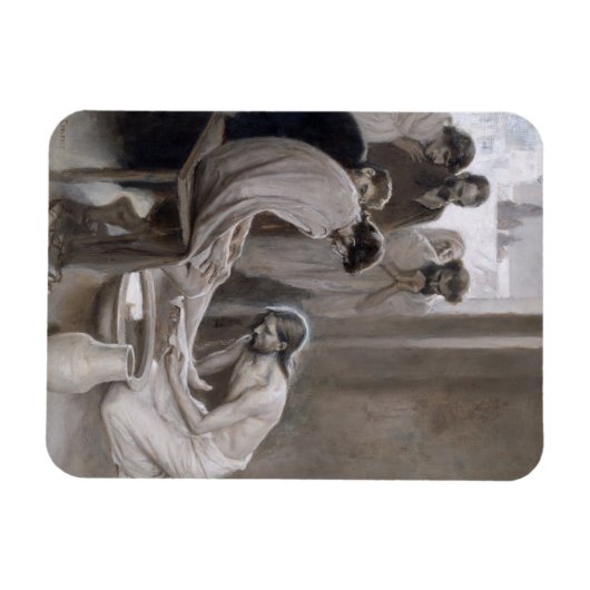 Albert Edelfeel – イエスが弟子たちの足を洗う マグネット (横)