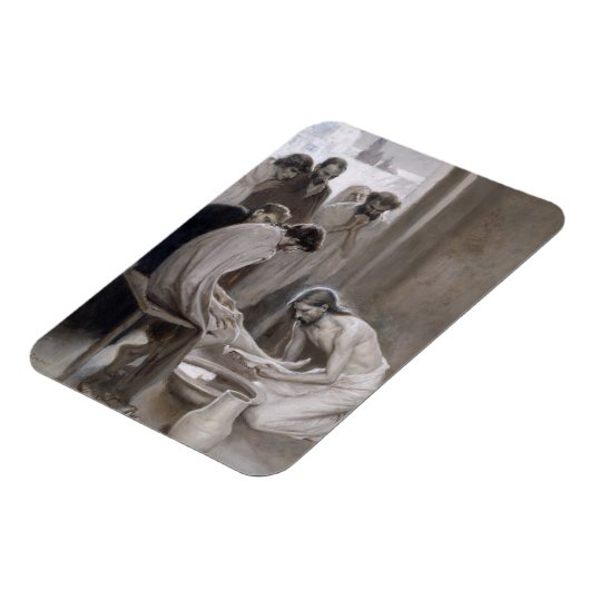 Albert Edelfeel – イエスが弟子たちの足を洗う マグネット (左側)