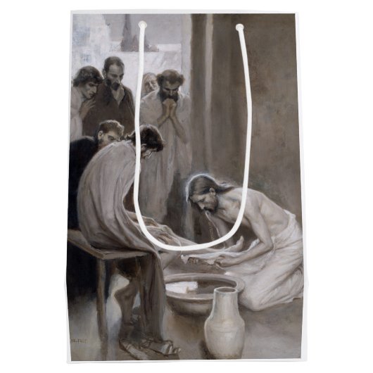 Albert Edelfeel – イエスが弟子たちの足を洗う ミディアムペーパーバッグ (裏面)