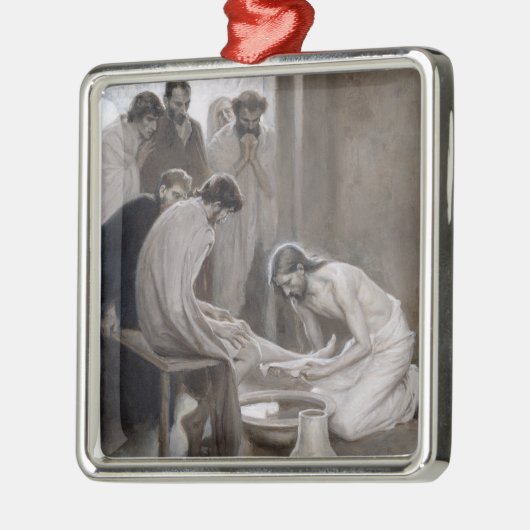Albert Edelfeel – イエスが弟子たちの足を洗う メタルオーナメント (左)