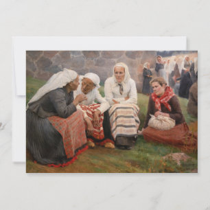 Albert Edelfeel – 教会の外の女性インビタット サンキューカード