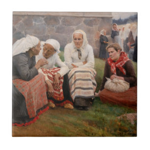 Albert Edelfeel – 教会の外の女性 タイル