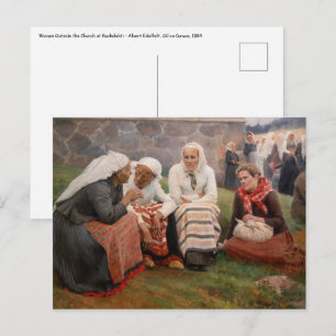 Albert Edelfeel – 教会の外の女性 ポストカード