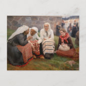 Albert Edelfeel – 教会の外の女性 ポストカード (正面)