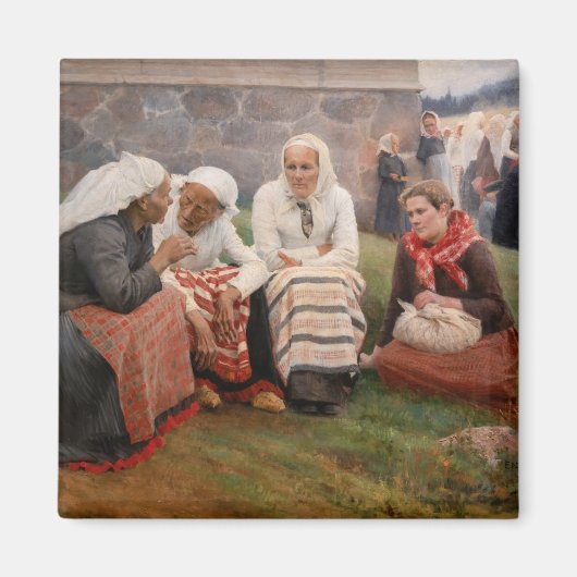 Albert Edelfeel – 教会の外の女性 マグネット (正面)