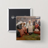 Albert Edelfeel – 教会の外の女性 缶バッジ (正面&裏面)