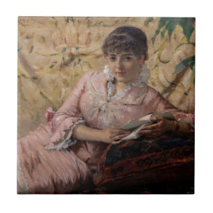 Albert Edelfelt – ザ読ズ・パリジェンヌ タイル