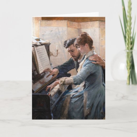 Albert Edelfelt -遊のピアノ カード (正面)