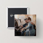 Albert Edelfelt -遊のピアノ 缶バッジ (正面&裏面)