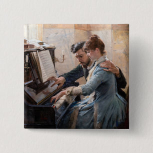 Albert Edelfelt -遊のピアノ 缶バッジ