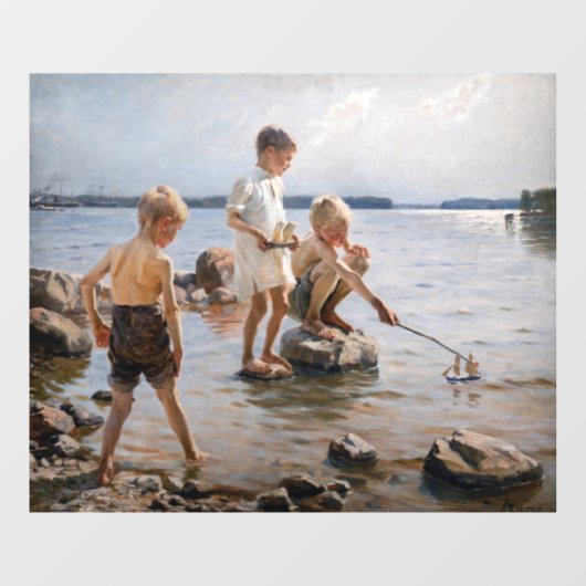 Albert Edelfelt -遊 Boys's on the Shore ウィンドウサイン (シート)