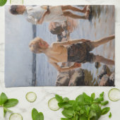 Albert Edelfelt -遊 Boys's on the Shore キッチンタオル (折り畳み)